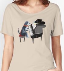 Piano lesson (Doggy Art) Women's Relaxed Fit T-Shirt