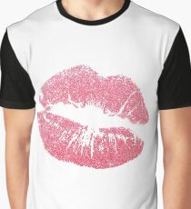 Kuss Kiss Lippenstift Kussmund Pink Grafik T-Shirt