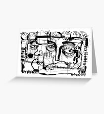 Birds on a Wire - b&w Greeting Card