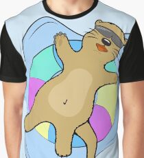 Sunbathing Otter on an Inner Tube Graphic T-Shirt