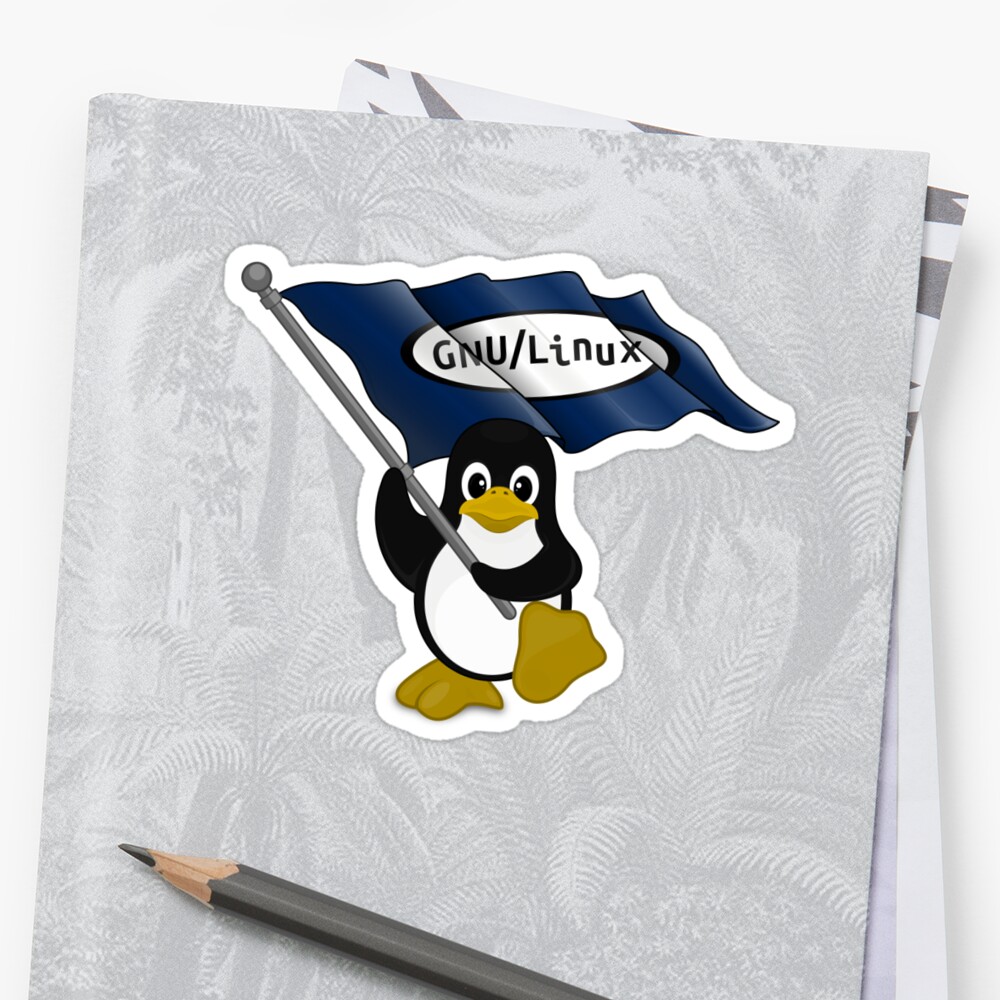 Tux Gnu Linux Flag Penguin Stickers By Orinemaster Redbubble
