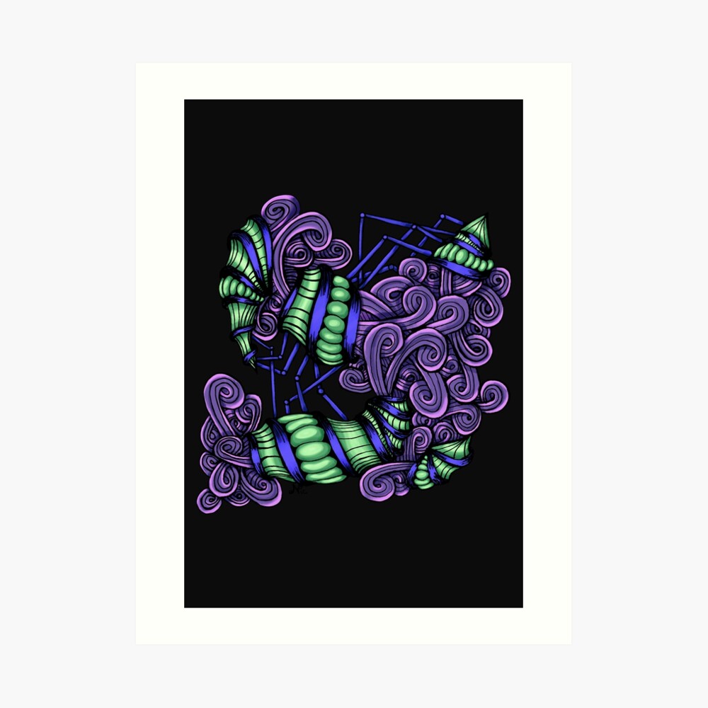 Zentangle Squishy Spirals Art Print