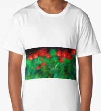 Red Poppies Long T-Shirt