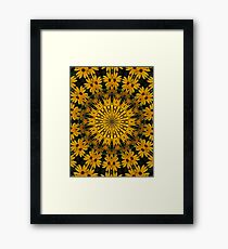 Black-Eyed Susans Abstract Mandala Kaleidoscope 1 Framed Print