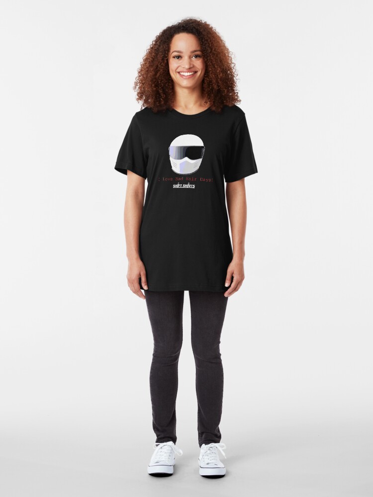 Alternate view of Shift Shirts Racers Bad Hair Day - Track Day/ Racing Gear Inspired Slim Fit T-Shirt