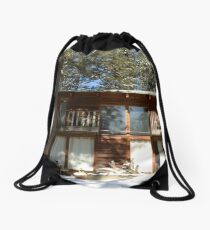 cabin in the woods Drawstring Bag