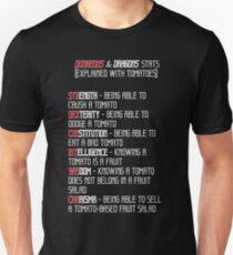 D&D Stats w/ Tomatoes Unisex T-Shirt