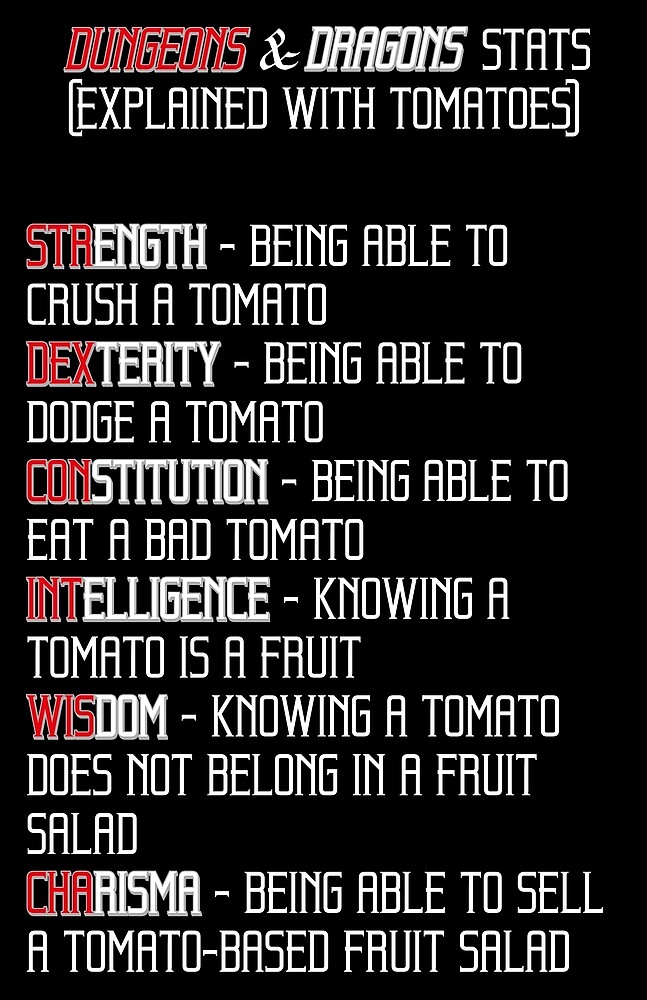 d d stats w tomatoes by loonymoonyprods redbubble