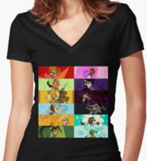 Zodiac Magical Girls Women's Fitted V-Neck T-Shirt
