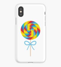 candy lollipops with bow, colorful spiral candy cane iPhone Case