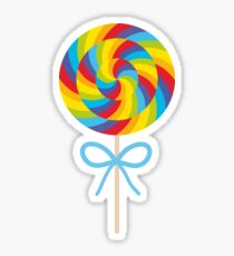 candy lollipops with bow, colorful spiral candy cane Sticker