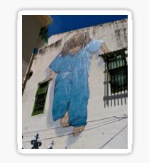 Girl On A Wire - Graffiti Art - Georgetown - Penang Island - Malaysia Sticker