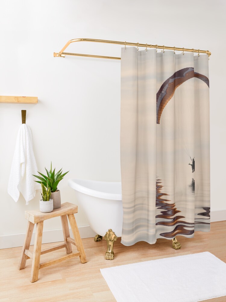 Alternate view of Powered paraglider Shower Curtain