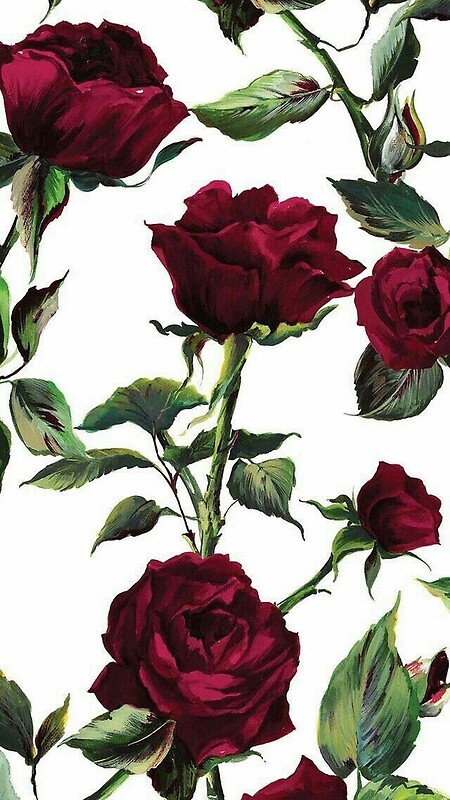 Floral Print Red Roses By Arabella505 Redbubble