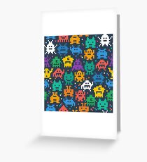 Funny Pixel Monsters Greeting Card