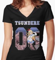 TSUNDERE - Chitoge Women's Fitted V-Neck T-Shirt