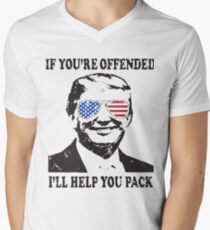 Donald Trump President Funny Political Mens If Offended Trump T-Shirts Men's V-Neck T-Shirt