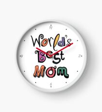 World’s Best Mom Text Design #01 Clock