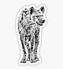 Spotted Hyena in Graphic Black and White Sticker