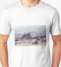 Misty morning on Pembrokeshire beach Unisex T-Shirt