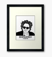 Tim Burton - Craziness quote design Framed Print