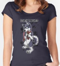 Leash Trained - Dark Blue Husky Women's Fitted Scoop T-Shirt