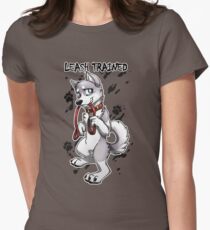 Leash Trained - Gray Husky Women's Fitted T-Shirt