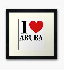I Love Aruba For Beach Vacation Framed Print