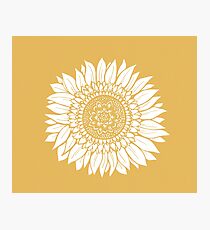 Gelbe Blume Zeichnung Tapisserie Fotodruck