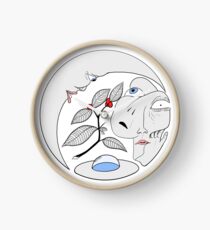 Circle Coffee Plant Surrealism Clock