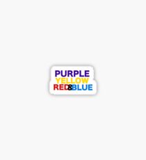 purple yellow red and blue Sticker