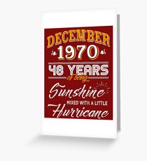 48th Birthday Gifts - 48th Wedding Anniversary Memorable Gifts - December 1970 Greeting Card