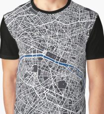 Map of Paris Mosaic Graphic T-Shirt