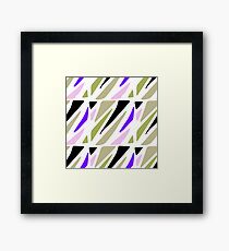 Hand painted abstract pink violet green geometric pattern Framed Print