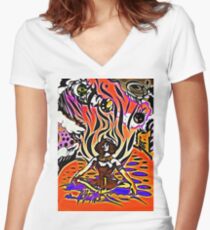 Madonna with the Goldern Arms Women's Fitted V-Neck T-Shirt