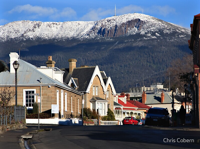 "Mount Wellington in snow" by Chris Cobern Redbubble
