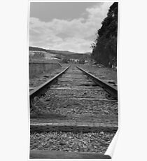 Train Tracks black and white Poster
