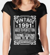 VINTAGE 1991 Women's Fitted Scoop T-Shirt
