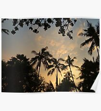 Palm Silhouettes At Sunset - Kenya Africa Poster