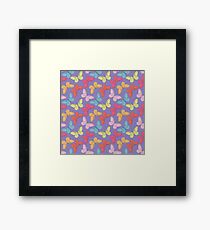 Hand drawn butterfly seamless pattern. Vector illustration. Framed Print