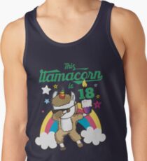 Dabbing Llamacorn Alpaka Lama Einhorn 18. Geburtstag Tank Top