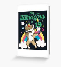 Dabbing Llamacorn Alpaca Llama Unicorn 19TH Birthday Greeting Card