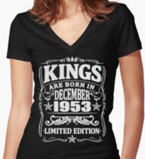 Kings are born in december 1953 Women's Fitted V-Neck T-Shirt