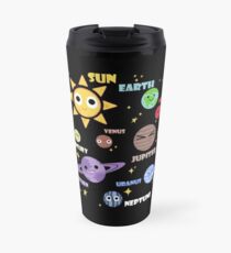 Taza de viaje camisa del sistema solar para mujer, planetas, sol y planetas, estrella y planeta, espacio exterior, todos los planetas, sistema solar, sistema planetario, heliocéntrico