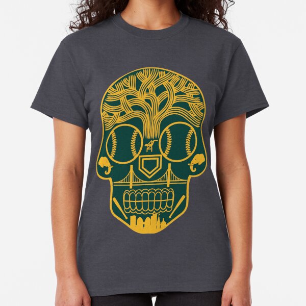 oakland a's skull shirt