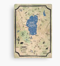 Faux Vintage Map of the Lake Tahoe Region Canvas Print