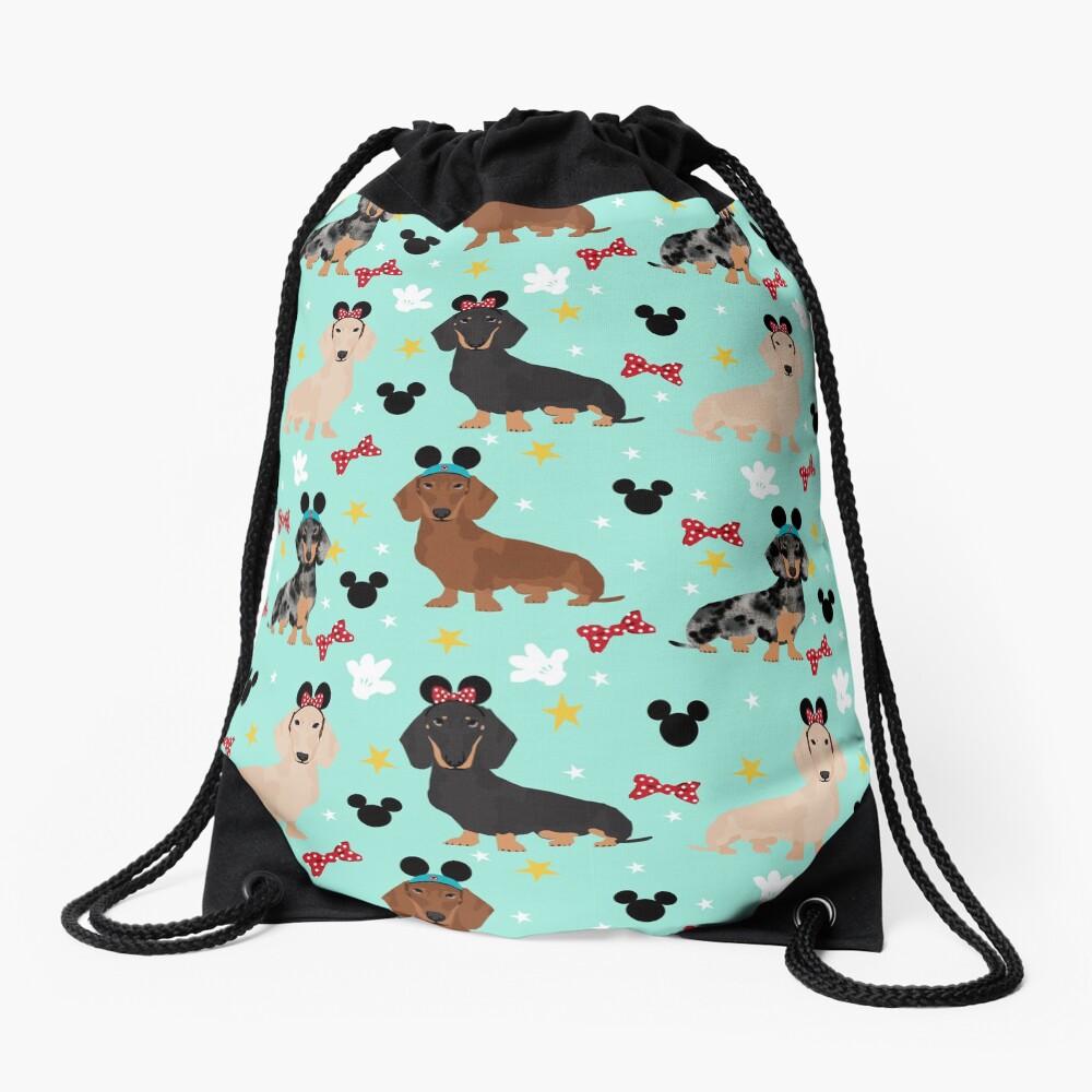dachshund theme park dog lover vacation wiener dogs Drawstring Bag