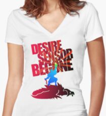 Desire Sensor, Begone! Women's Fitted V-Neck T-Shirt