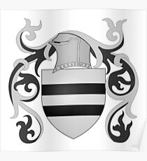 French France Coat of Arms 1160 Blason d'Allonville médiéval Poster