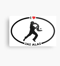 I Love Jai Alai with Heart Metal Print